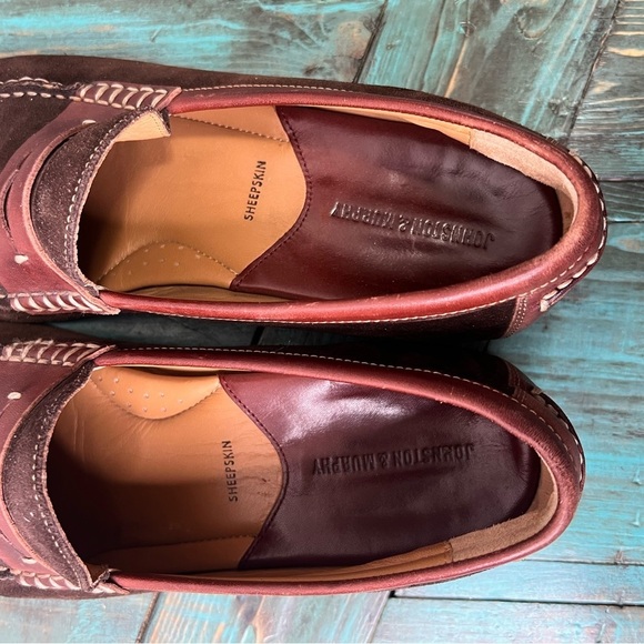 Johnston & Murphy Sheepskin Brown Loafers Size 11 - Picture 6 of 16